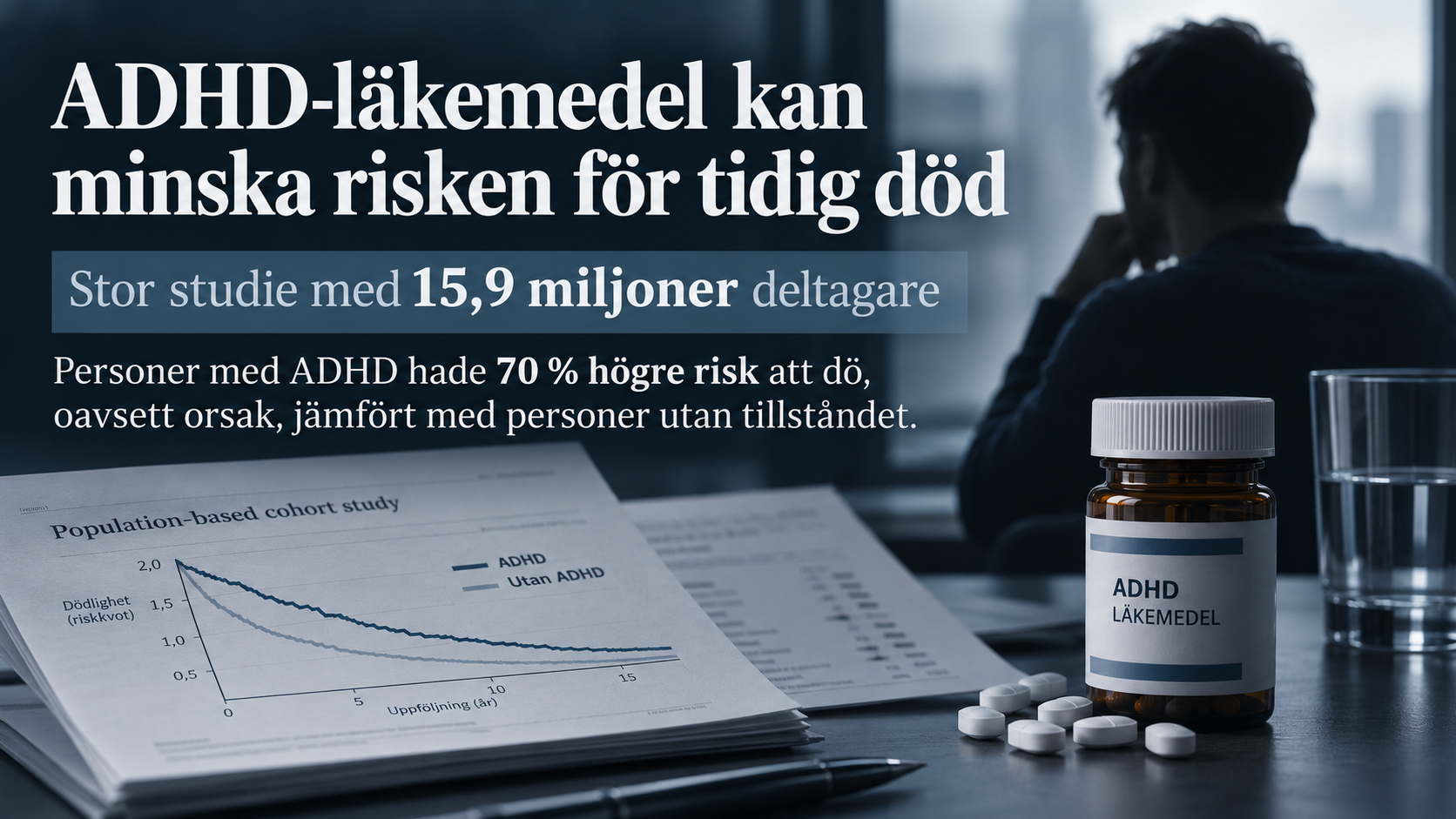 Illustration om ADHD-läkemedel och forskning kring dödlighet